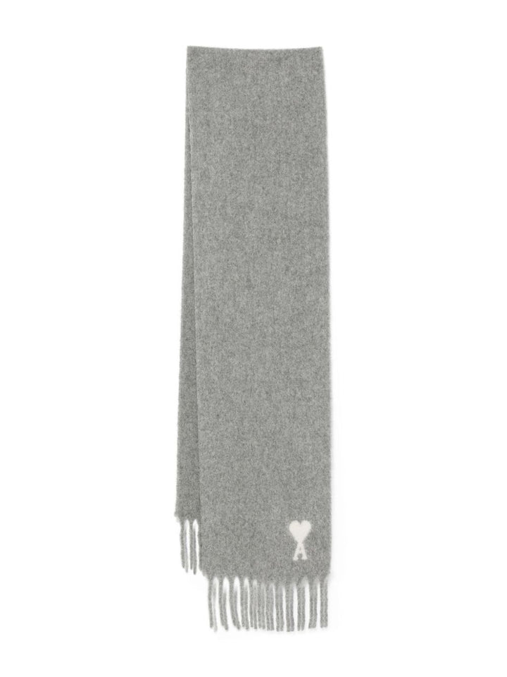 Ami Paris Ami De Coeur fringed scarf