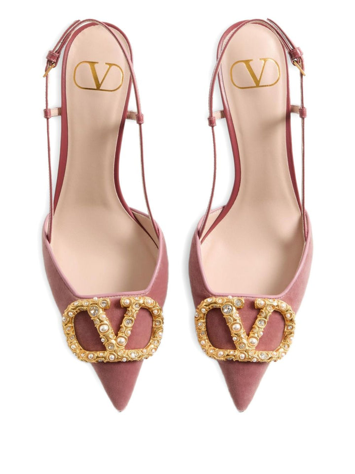 Valentino Garavani VLogo Signature velvet slingback pumps