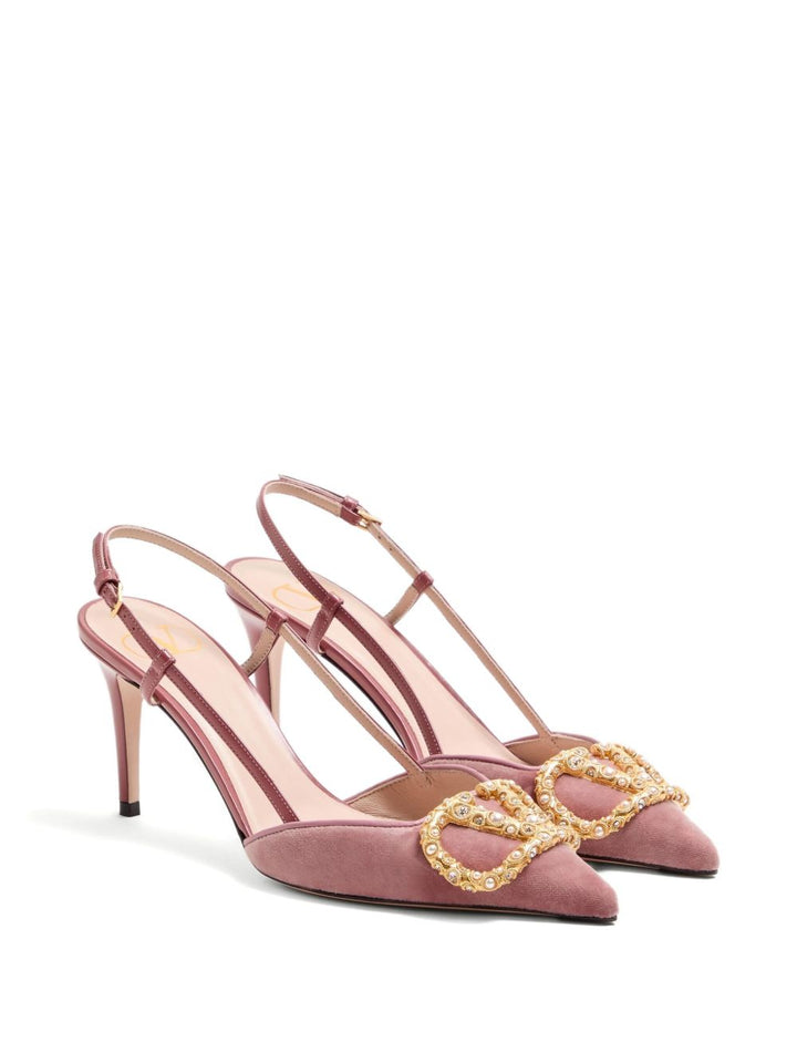 Valentino Garavani VLogo Signature velvet slingback pumps