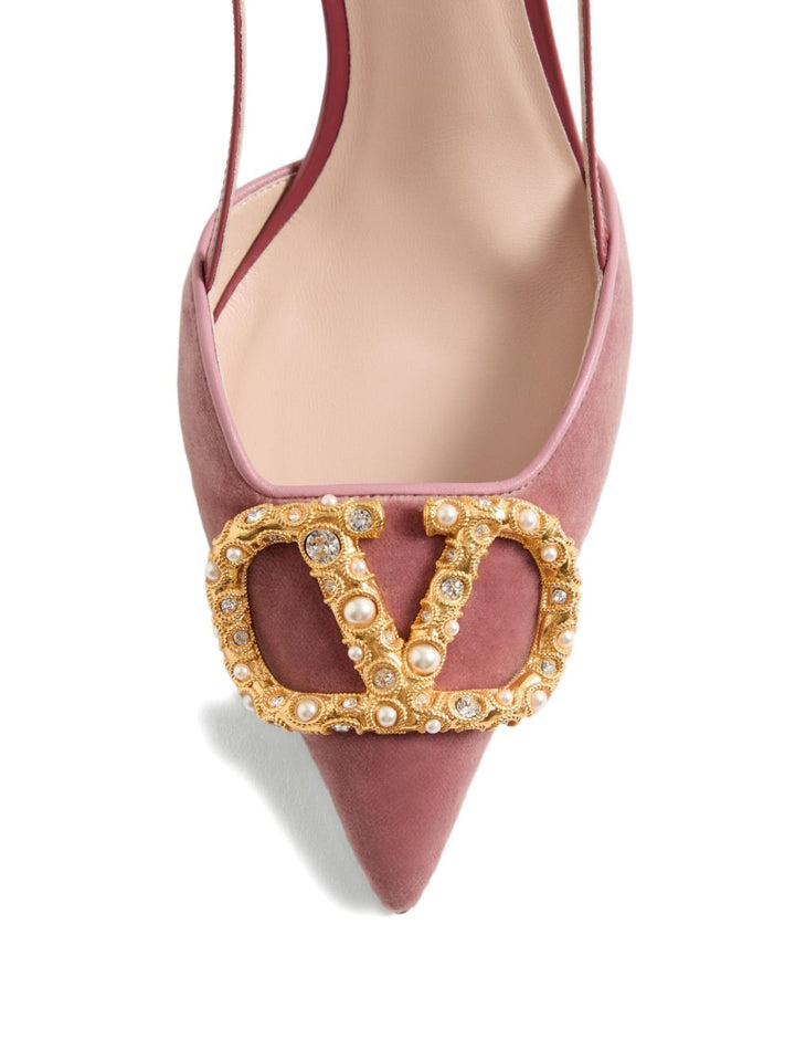 Valentino Garavani VLogo Signature velvet slingback pumps