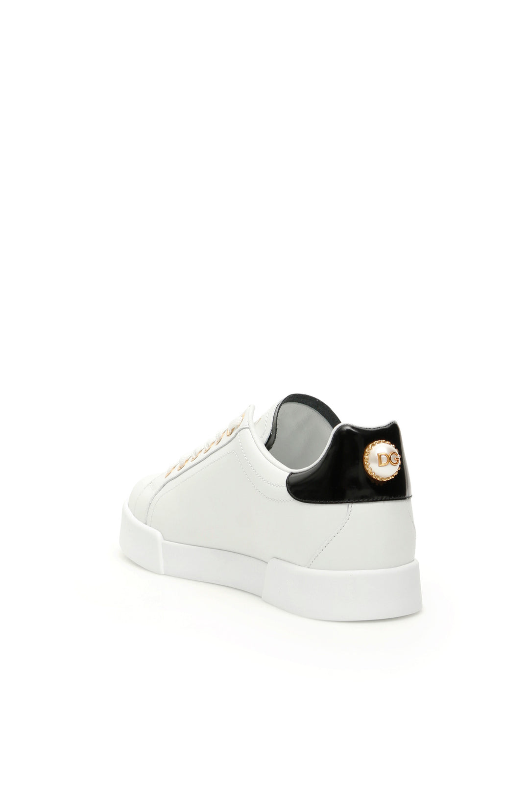 Dolce & Gabbana Portofino Sneakers With Pearl   Bianco
