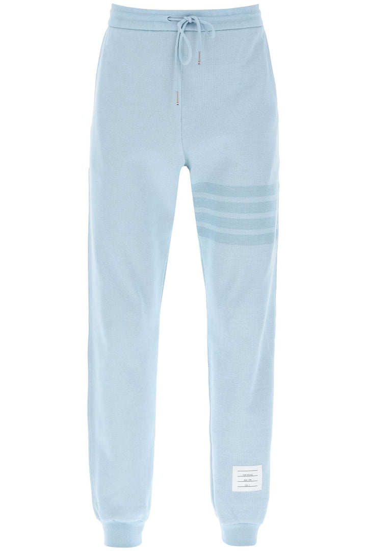 Thom Browne 4 Bar Joggers In Cotton Knit   Celeste