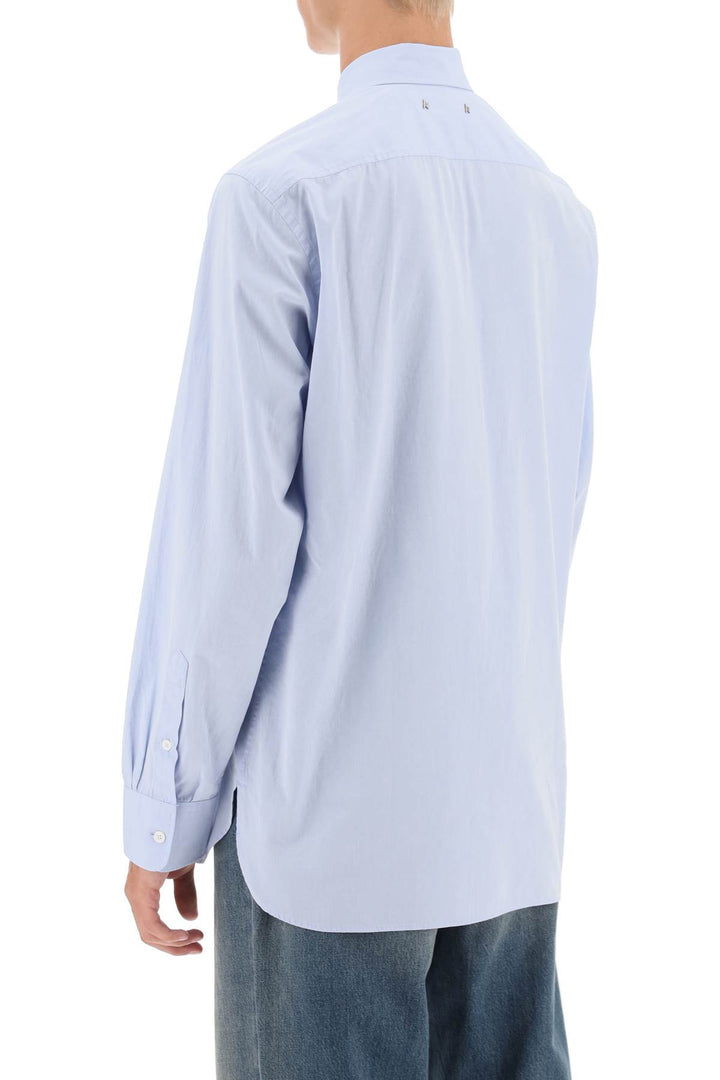 Golden Goose Alvise Shirt With Embroidered Pocket   Celeste