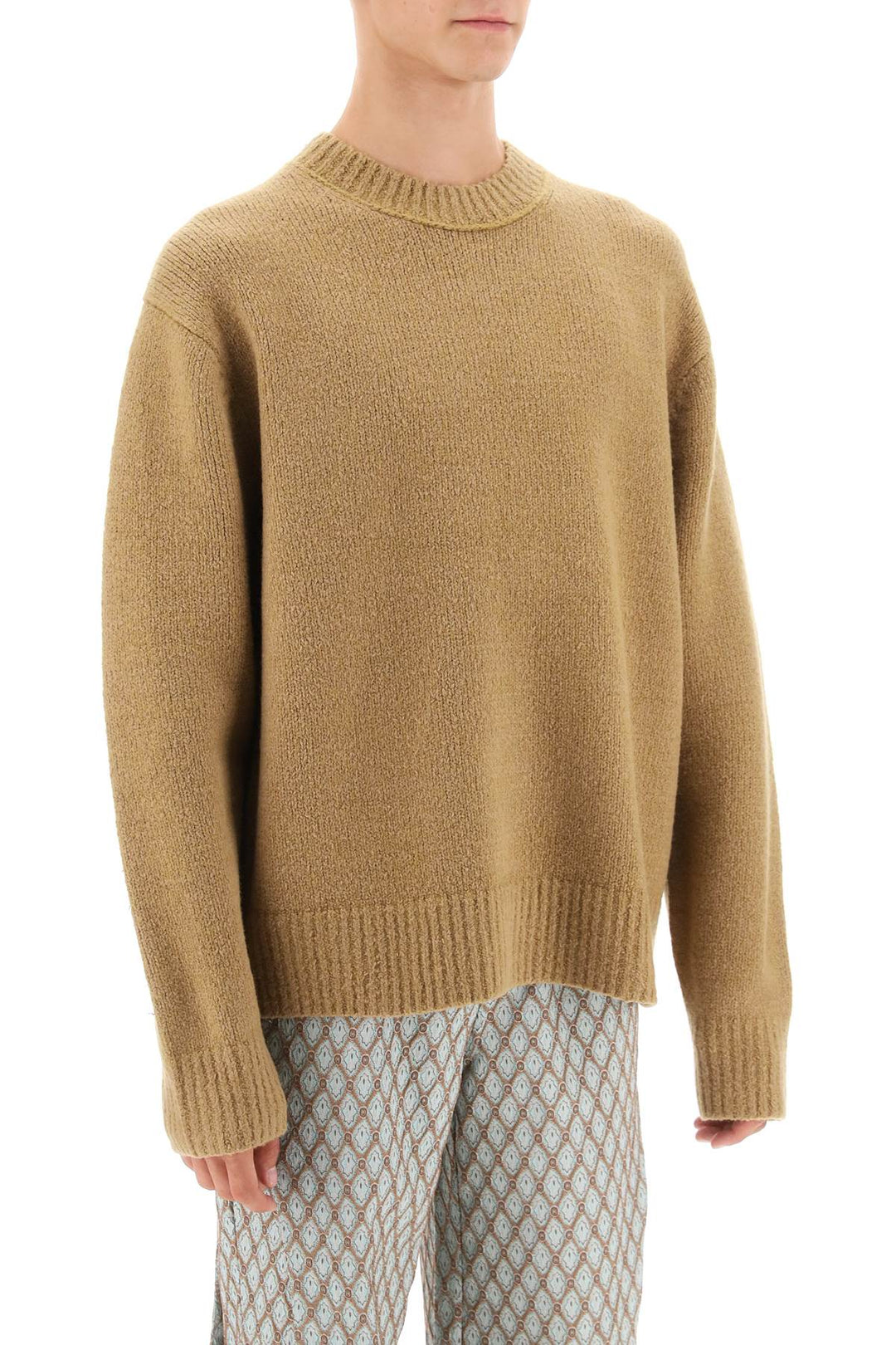 Acne Studios Crew Neck Sweater In Wool And Cotton   Beige