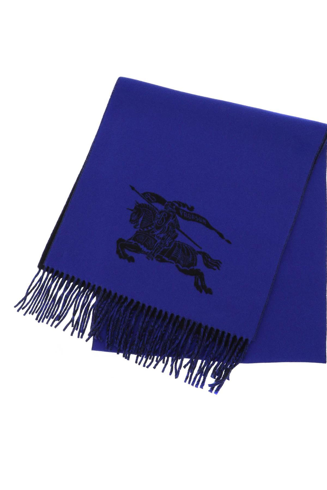 Burberry Reversible Cashmere Scarf With Ekd   Blu