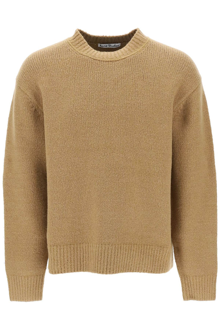 Acne Studios Crew Neck Sweater In Wool And Cotton   Beige