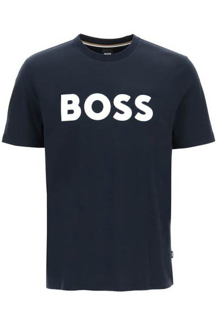 Boss Tiburt 354 Logo Print T Shirt   Blu