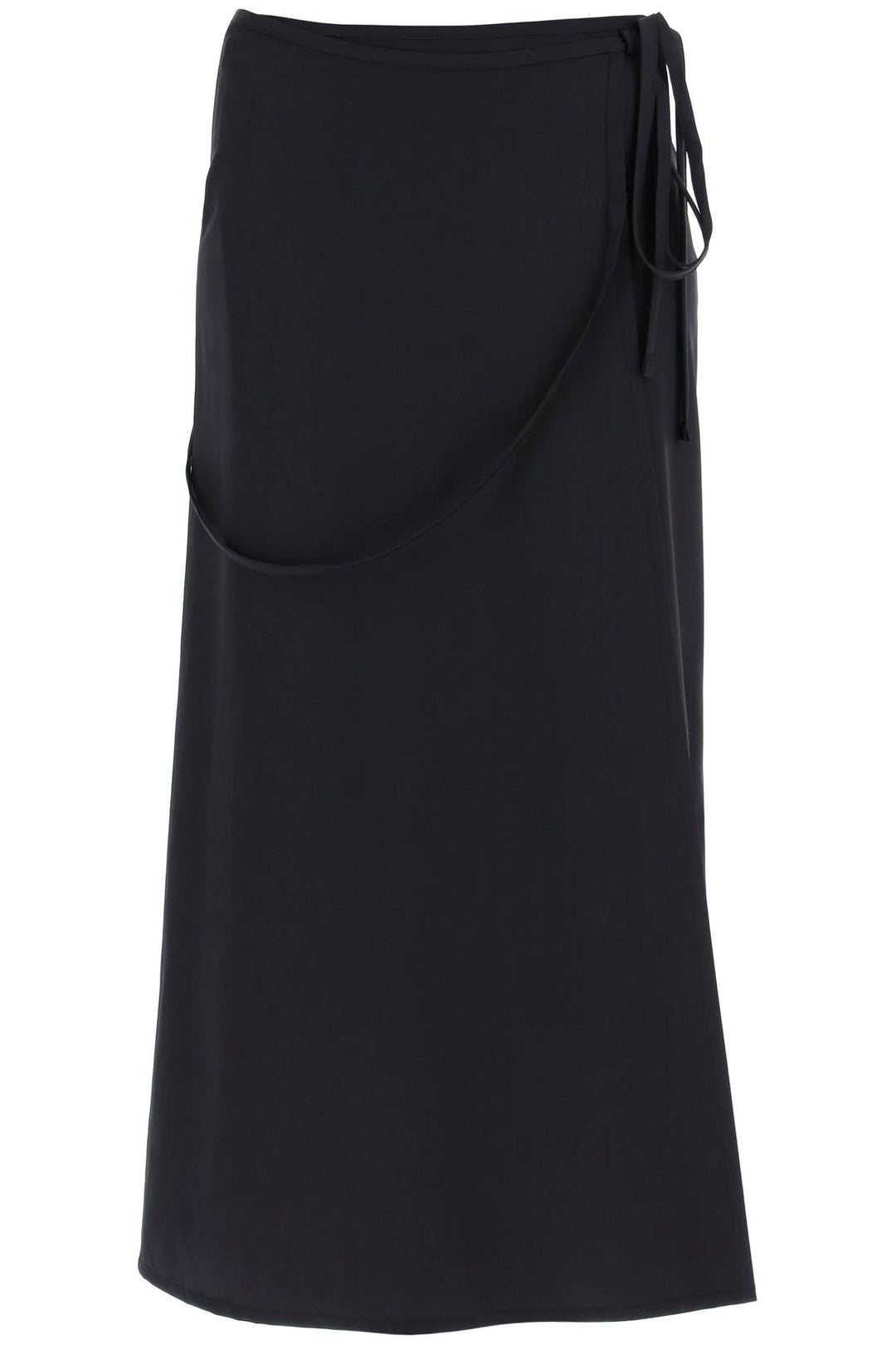 Lemaire Wool Wrap Skirt With Pockets   Nero