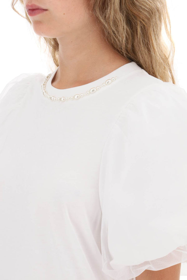 Simone Rocha Puff Sleeve A Line T Shirt   Bianco