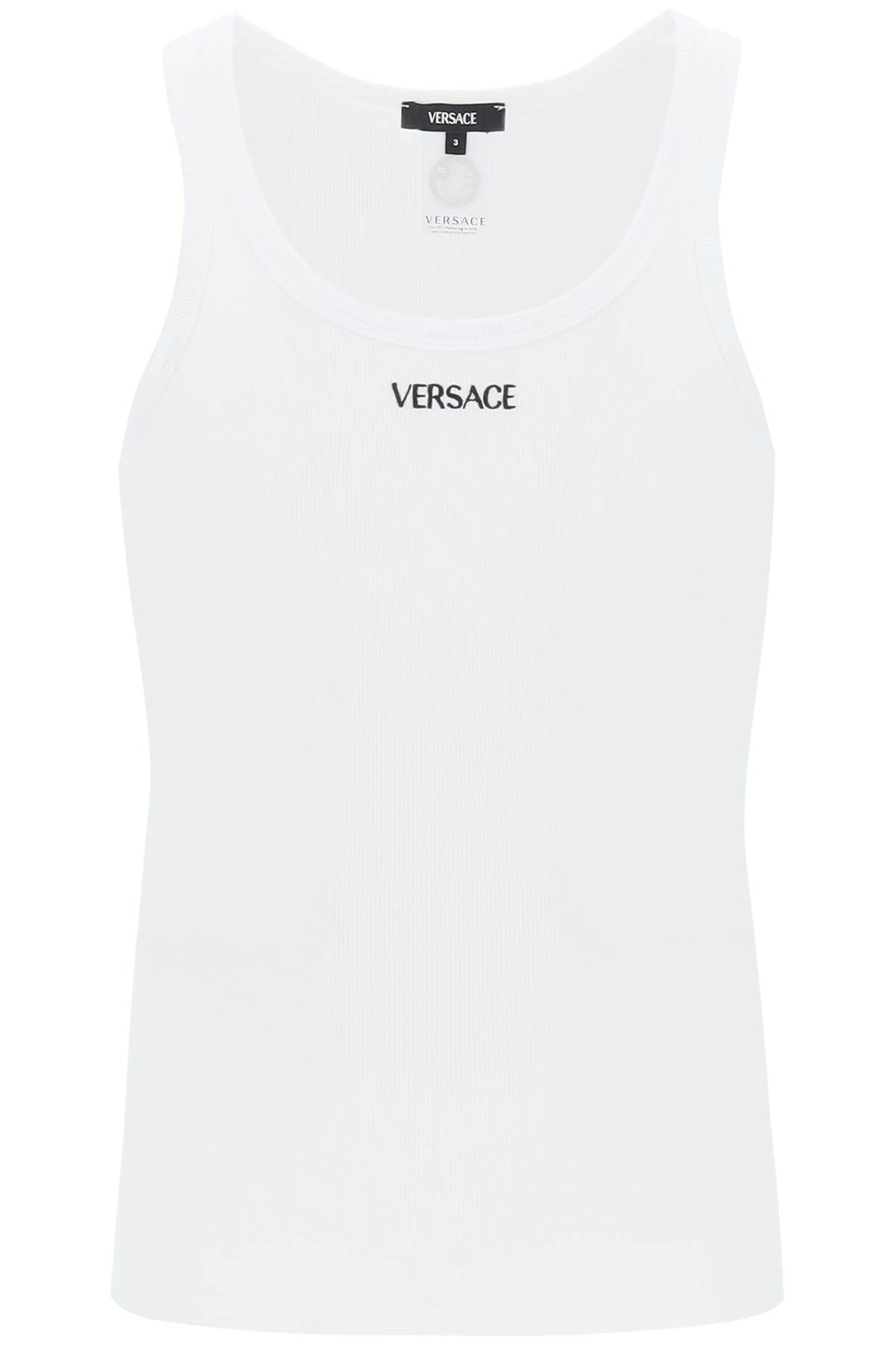 Versace Replace With Double Quoteintimate Tank Top With Embroidered   Bianco