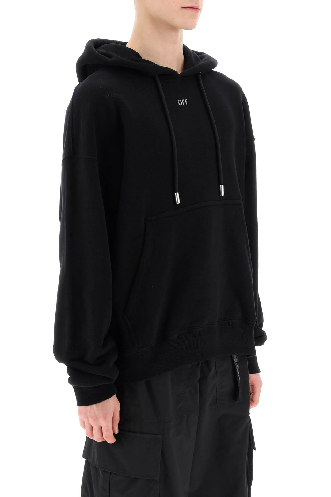 Off White Skate Hoodie With Off Logo   Nero