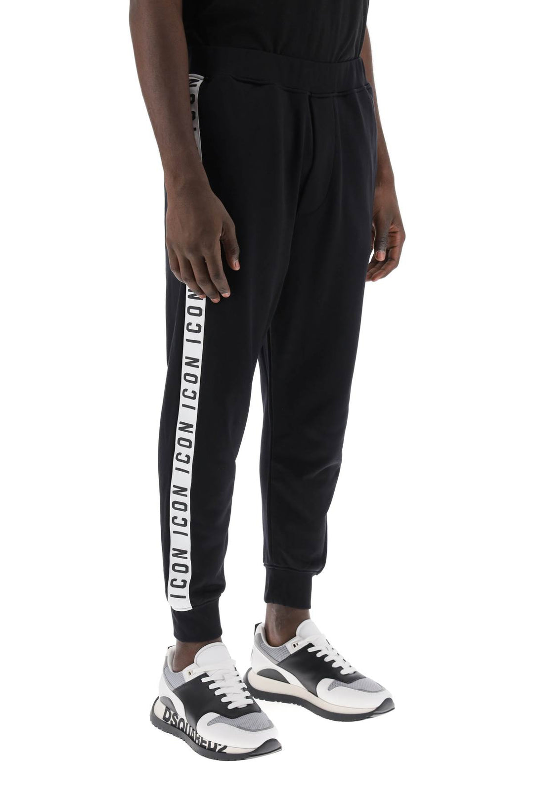 Dsquared2 Dan Joggers With Icon Bands   Nero
