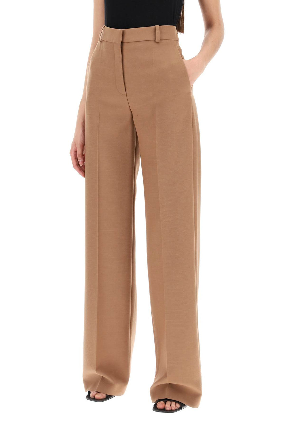 Stella Mc Cartney Straight Wool Trousers For Men.   Marrone