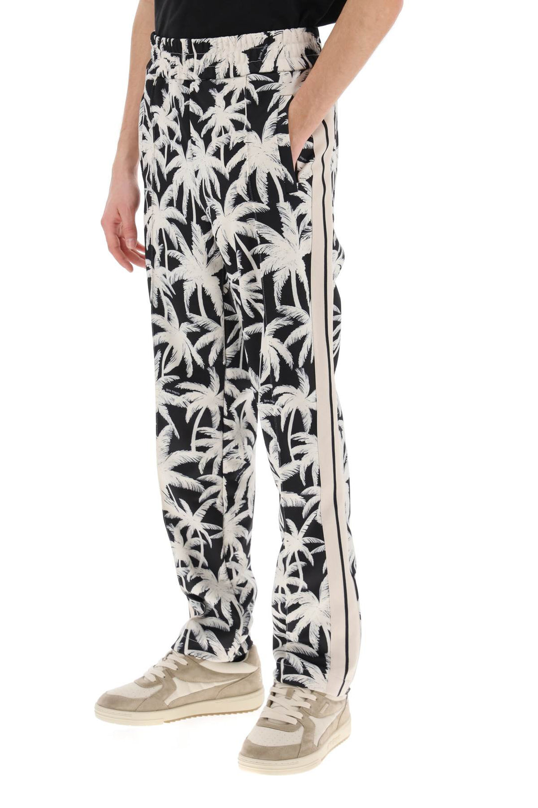 Palm Angels Joggers With Palms Print   Bianco