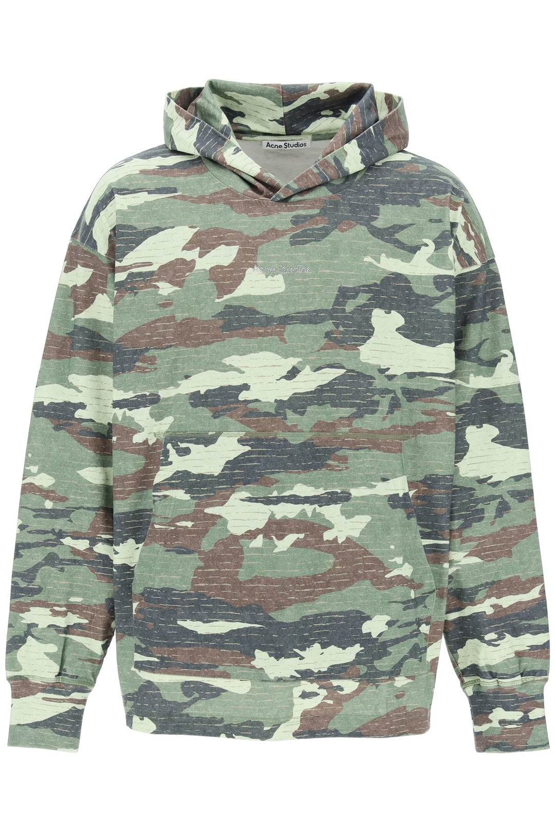 Acne Studios Camouflage Hoodie Sweatshirt With   Verde