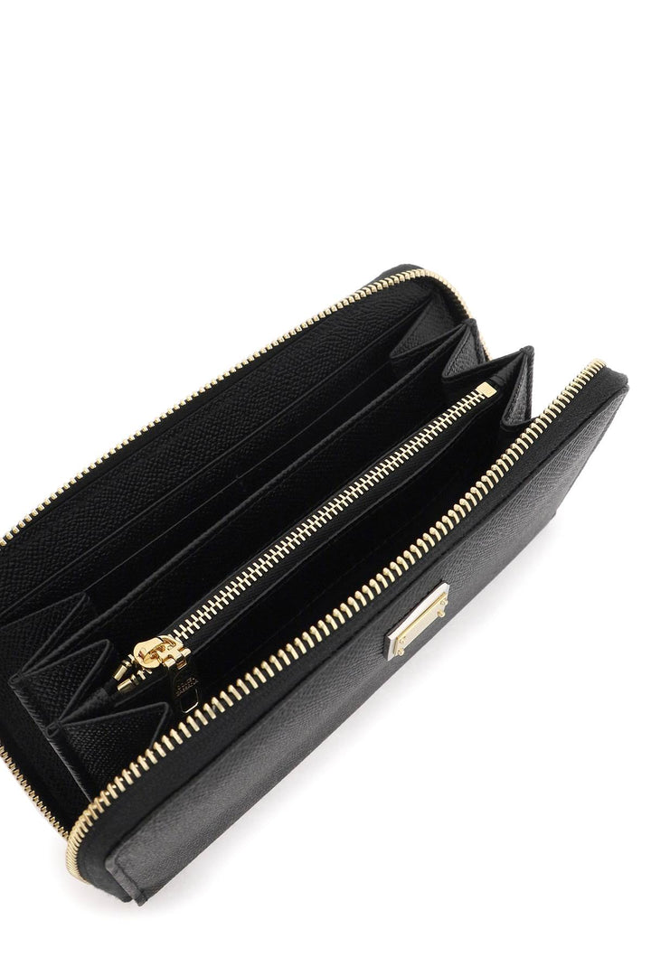 Dolce & Gabbana Leather Zip Around Wallet   Nero