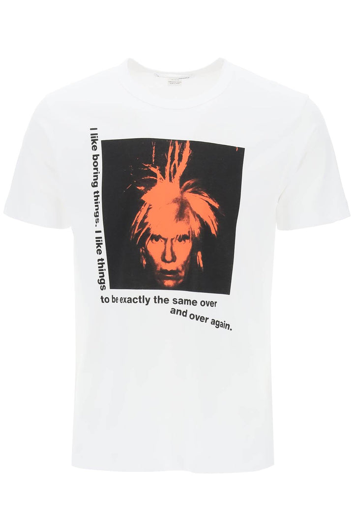 Comme Des Garcons Shirt Andy Warhol Printed T Shirt   Bianco
