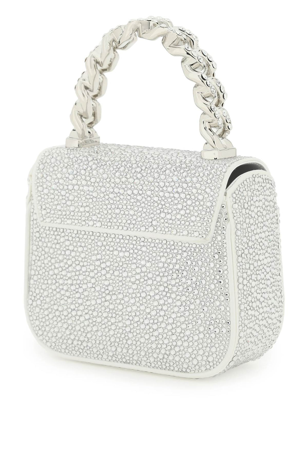 Versace La Medusa Handbag With Crystals   Argento