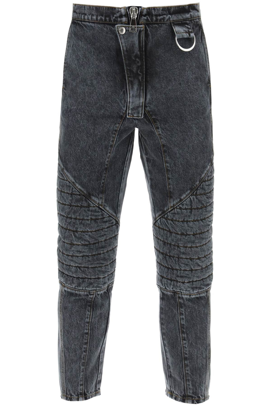 Balmain Jeans With Quilted And Padded Inserts   Grigio
