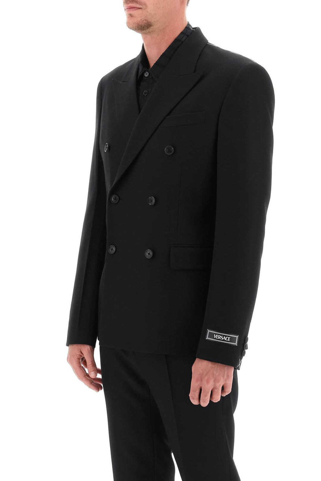 Versace Tailoring Jacket In Wool   Nero