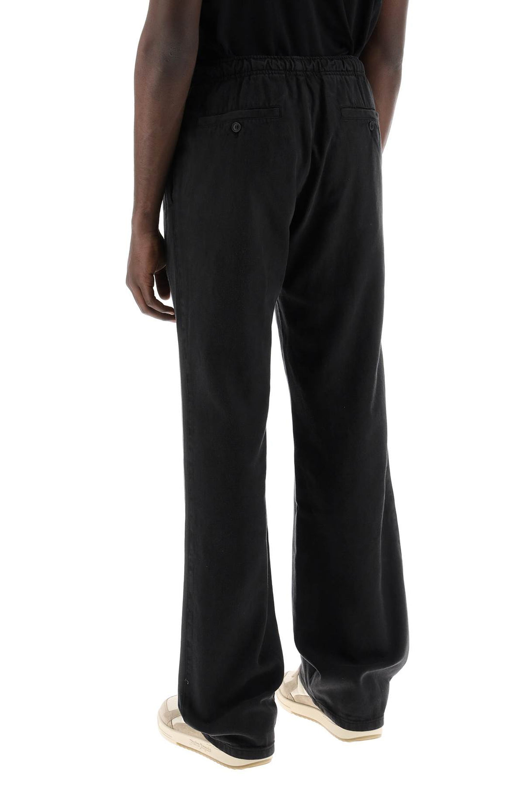 Palm Angels Wide Legged Travel Pants For Comfortable   Nero