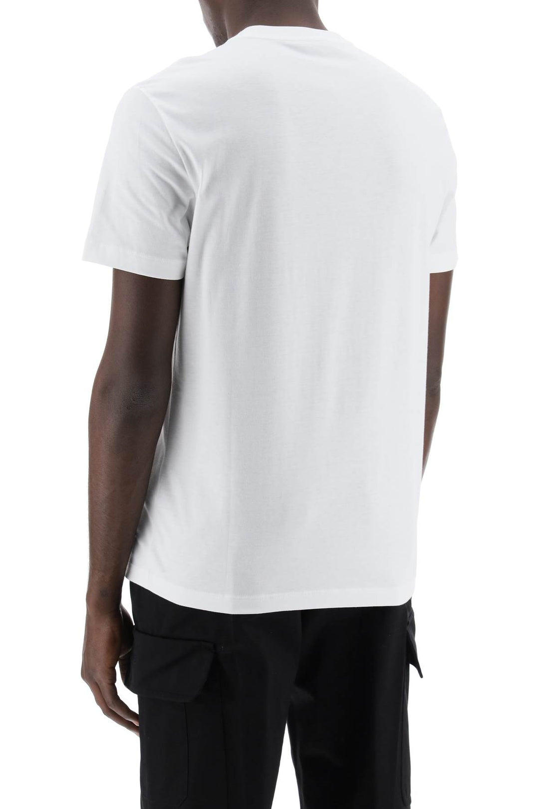 Versace Embroidered Logo T Shirt   Bianco