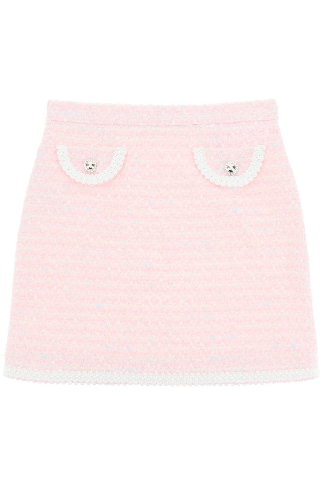 Alessandra Rich Tweed Mini Skirt   Rosa