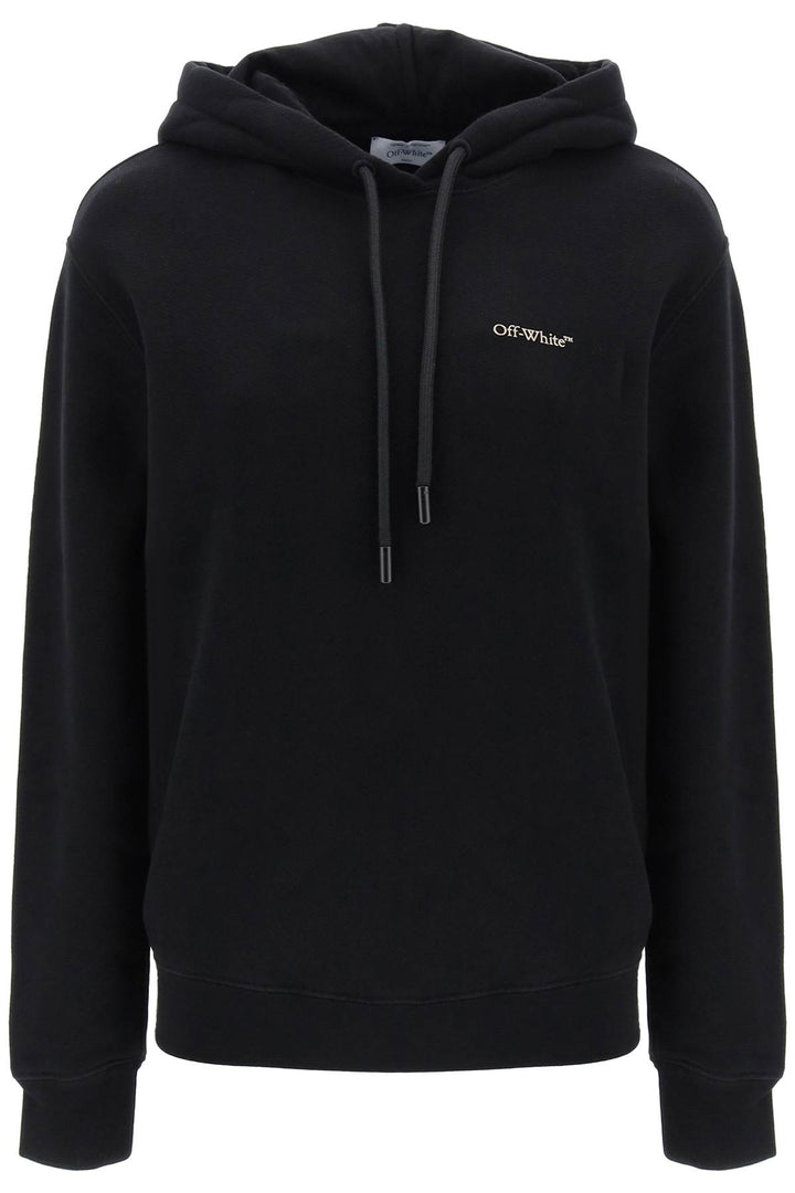 Off White Hoodie With Back Embroidery   Nero