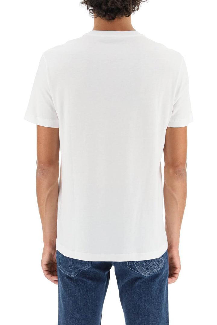 Versace Medusa Embroidered T Shirt   Bianco