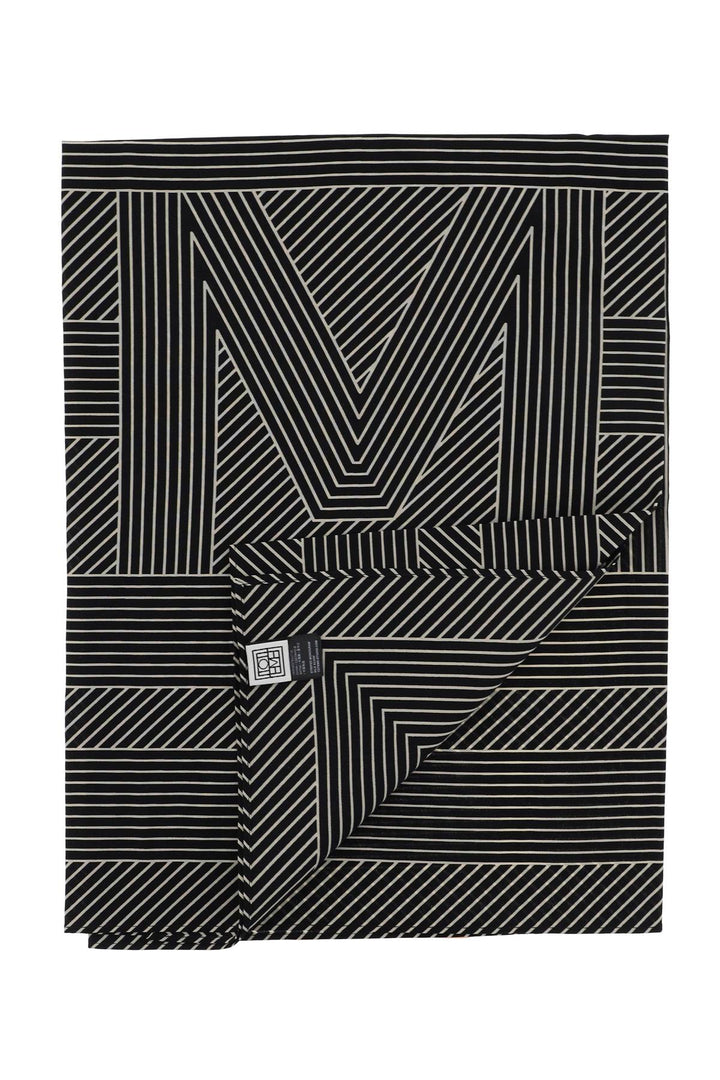 Toteme Silk Monogram Striped Scar   Nero