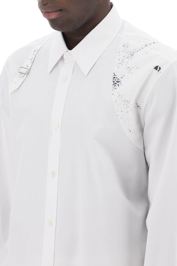 Alexander Mcqueen Printed Harness Shirt   Bianco