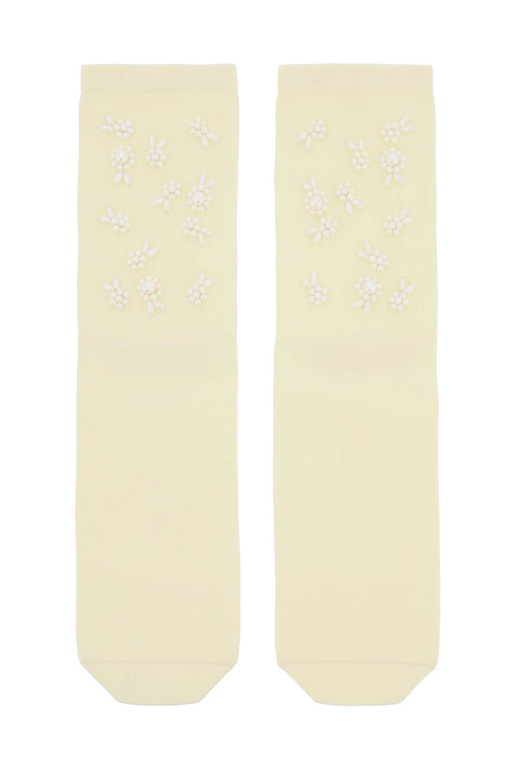 Simone Rocha Crystals Socks   Bianco