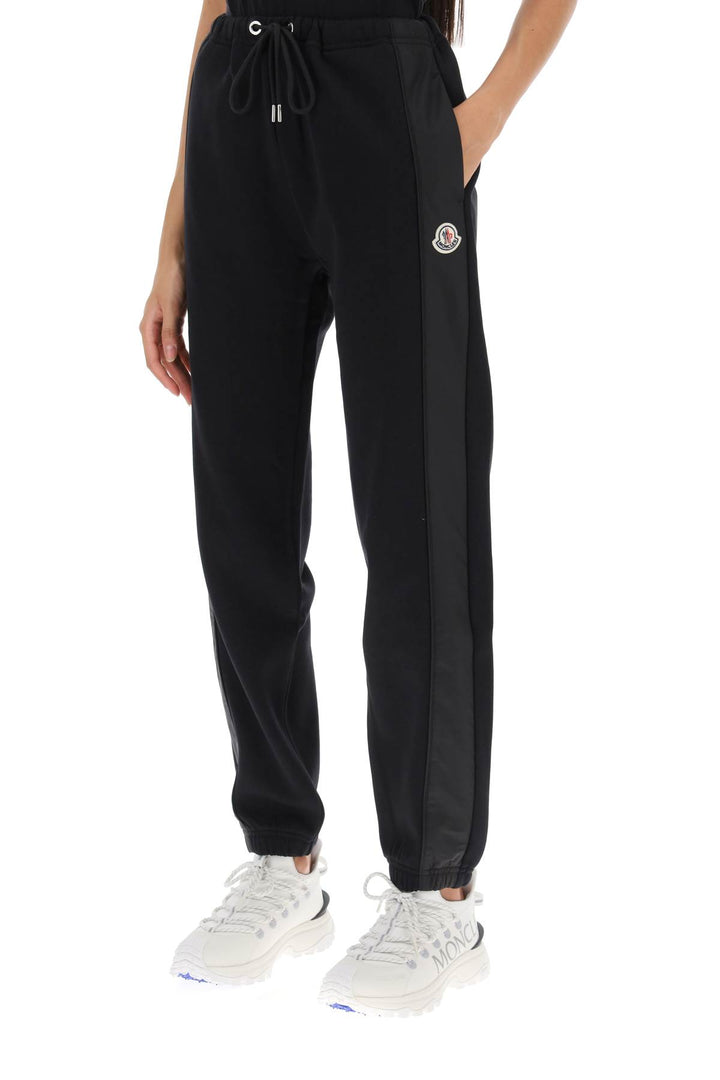 Moncler Joggers With Nylon Bands   Nero