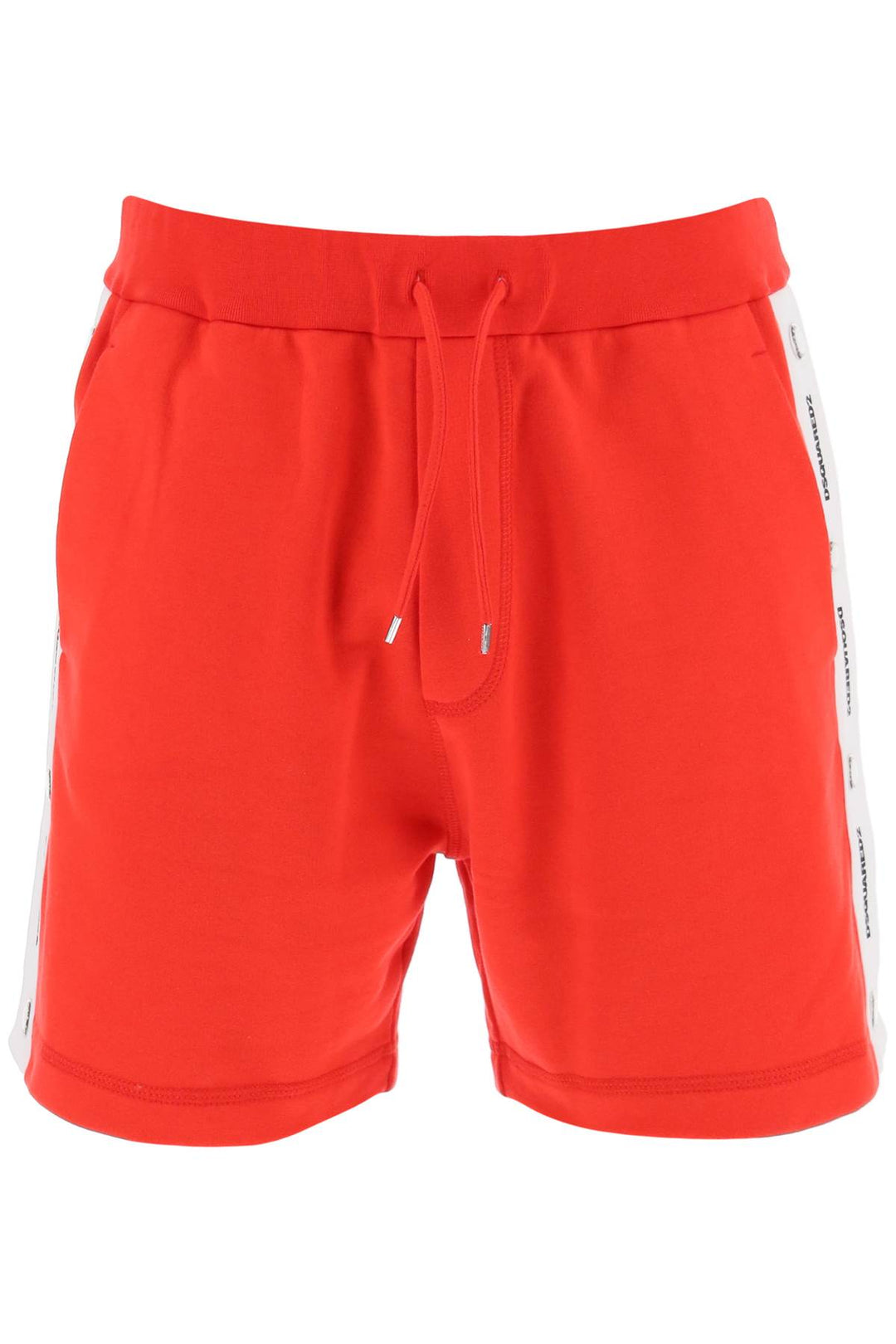 Dsquared2 Burbs Sweatshorts With Logo Bands   Rosso