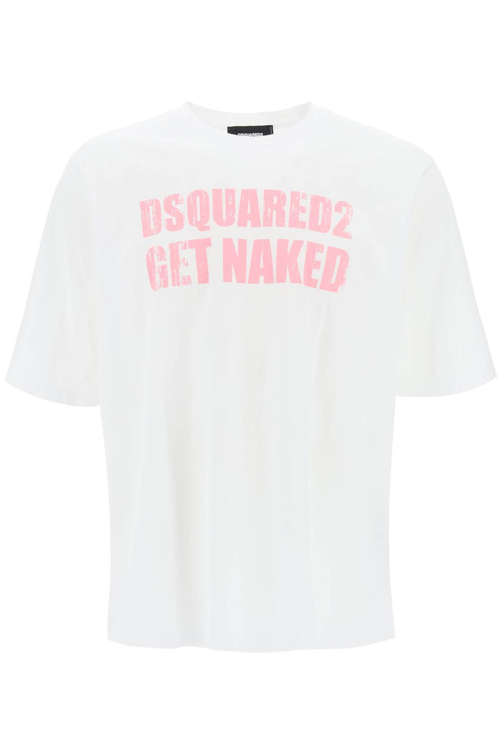 Dsquared2 Skater Fit Printed T Shirt   Bianco