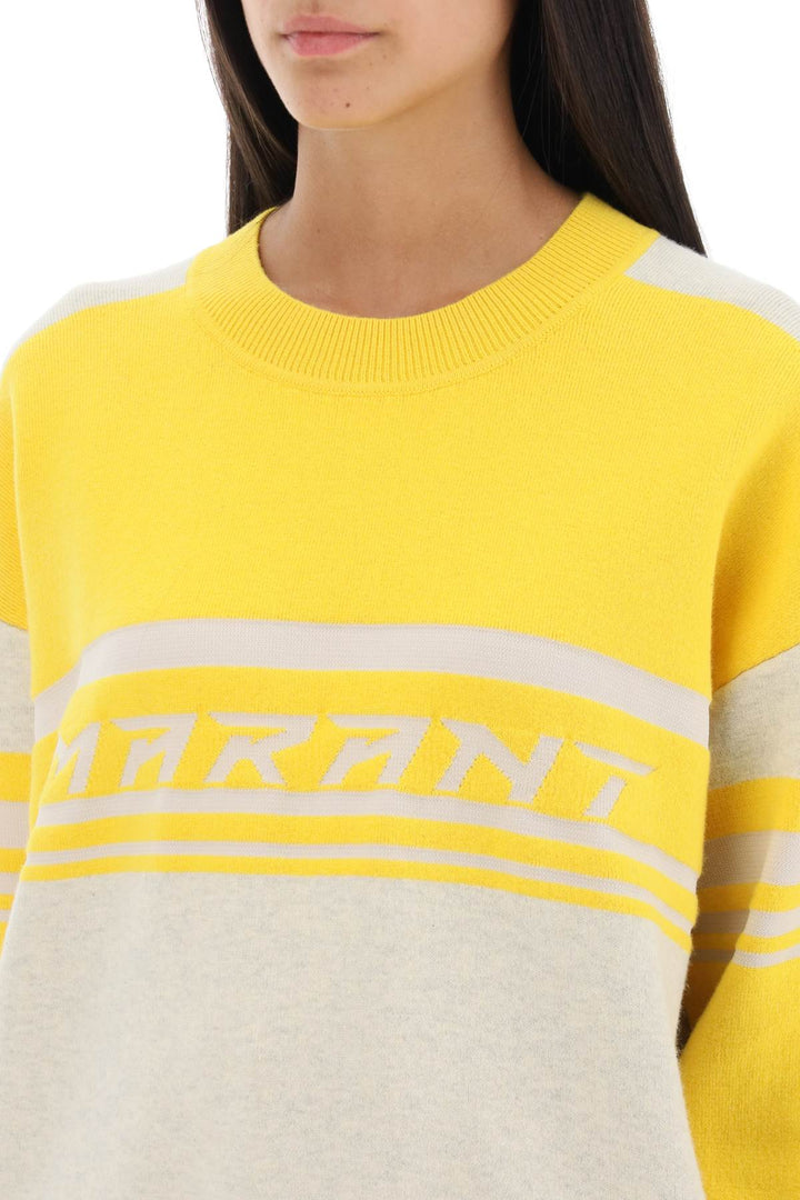 Isabel Marant Etoile 'Callie' Jacquard Logo Sweater   Grigio