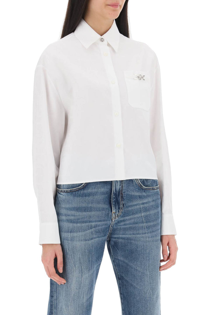 Versace Barocco Cropped Shirt   Bianco