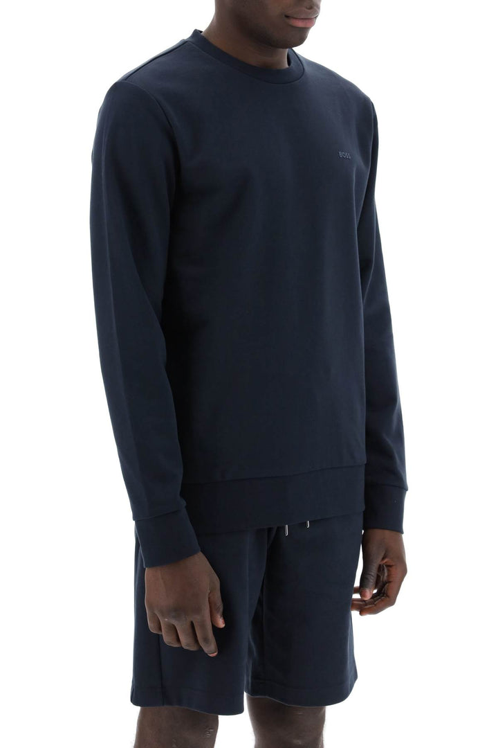 Boss French Terry Crewneck Sweatshirt   Blu