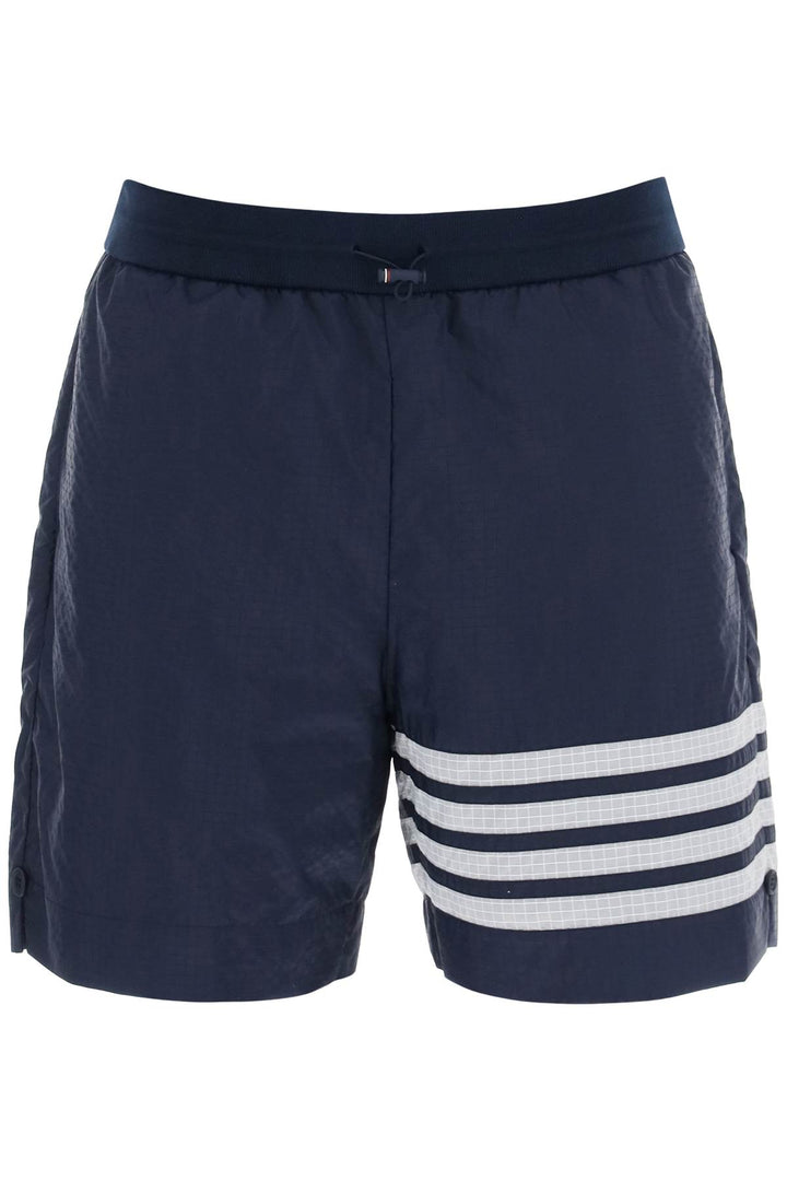Thom Browne 4 Bar Shorts In Ultra Light Ripstop   Blu
