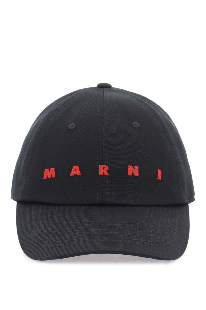 Marni Embroidered Logo Baseball Cap With   Nero