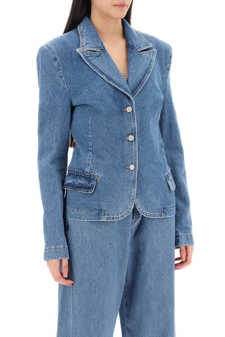 Magda Butrym Single Breasted Jacket In Denim   Blu