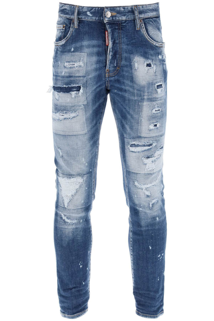 Dsquared2 Destroyed Effect Skater Jeans.   Blu