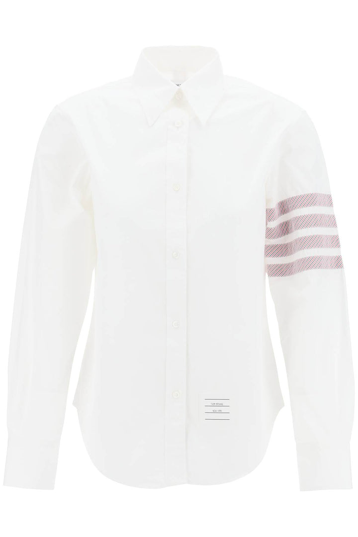 Thom Browne Replace With Double Quoteeasy Fit Poplin Shirt For   Bianco