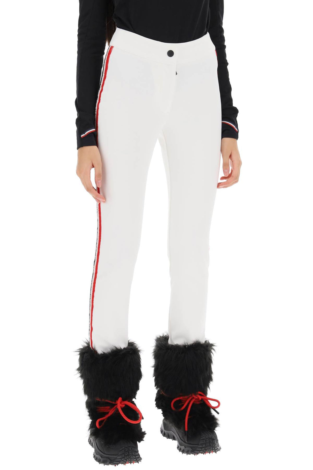 Moncler Grenoble Sporty Pants With Tricolor Bands   Bianco