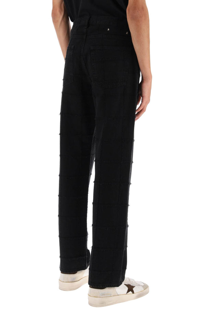 Golden Goose 'Skate' Jeans With Check Scratchy Motif   Nero