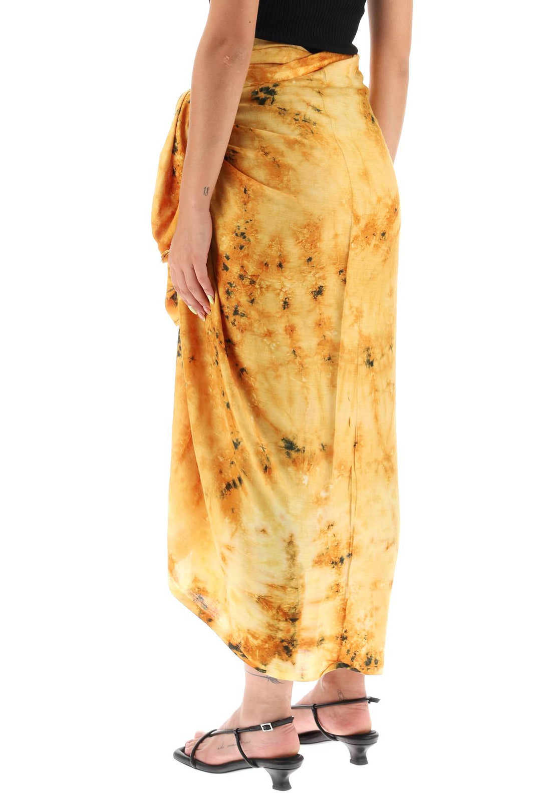 Sun Chasers Sarong In Tie Dye Cotton   Orange