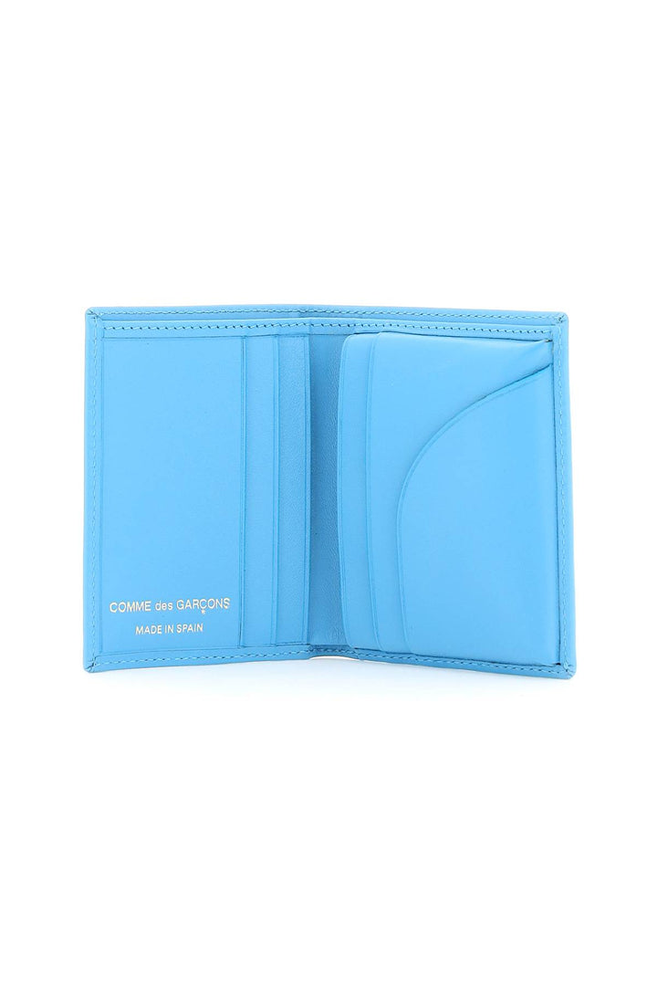 Comme Des Garcons Wallet Leather Small Bi Fold Wallet   Blu
