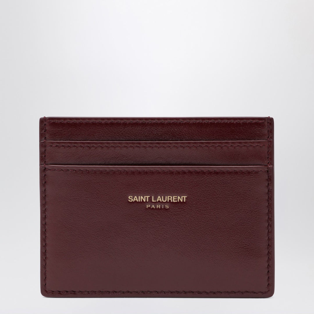 Saint Laurent ruby leather credit card holder