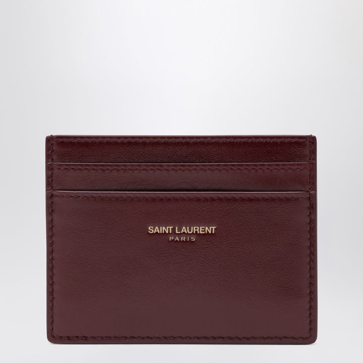 Saint Laurent ruby leather credit card holder