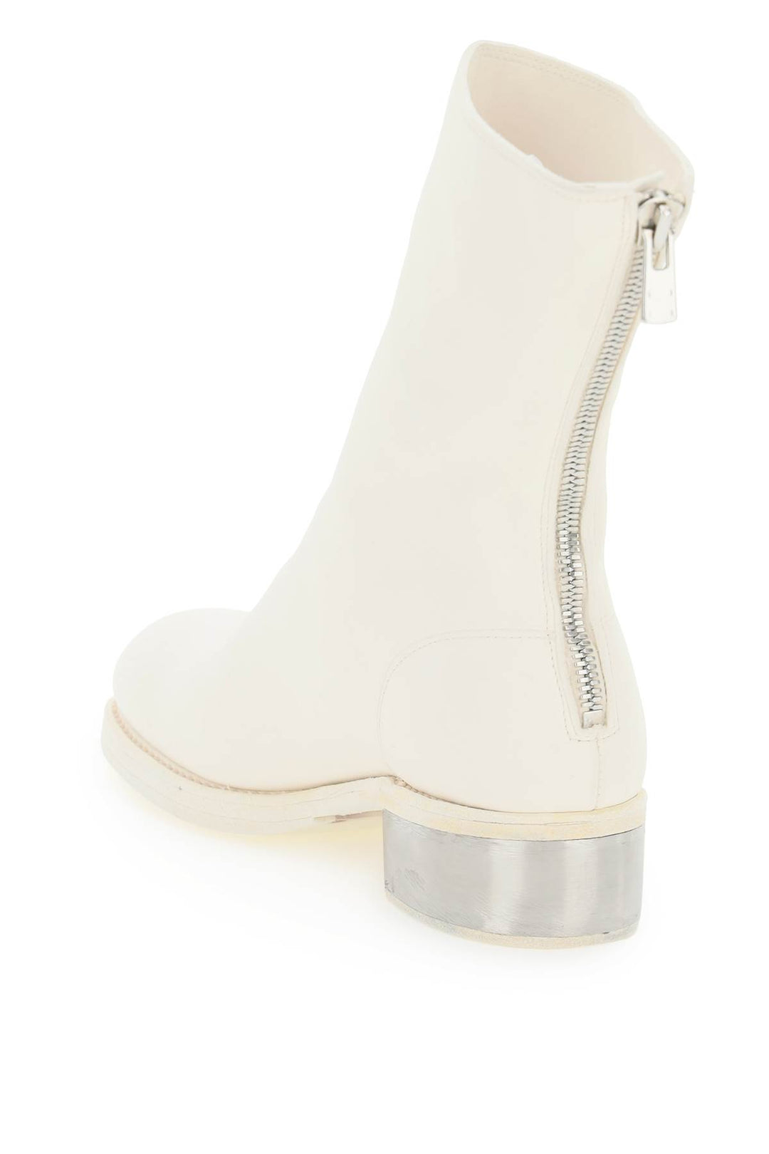 Guidi Leather Ankle Boots   Bianco